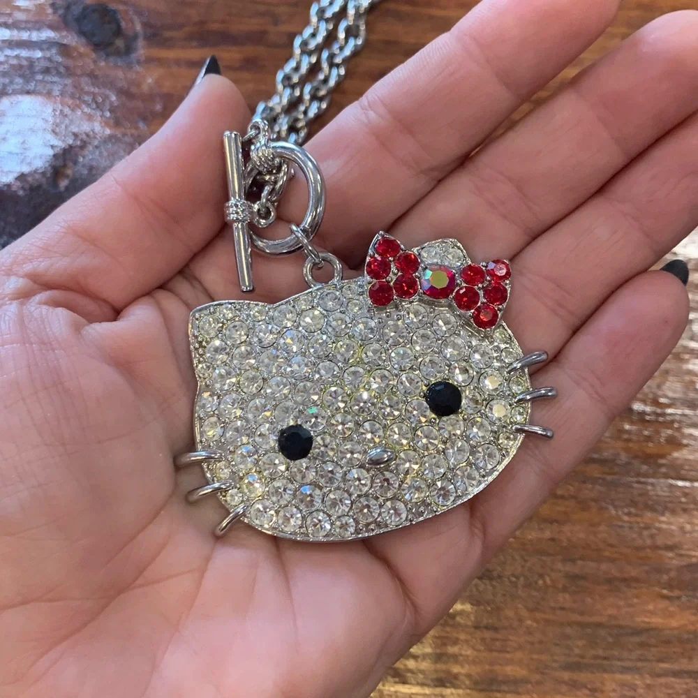 Sanrio Hello Kitty Large Rhinestone Pendant Necklace - Picture 14 of 17